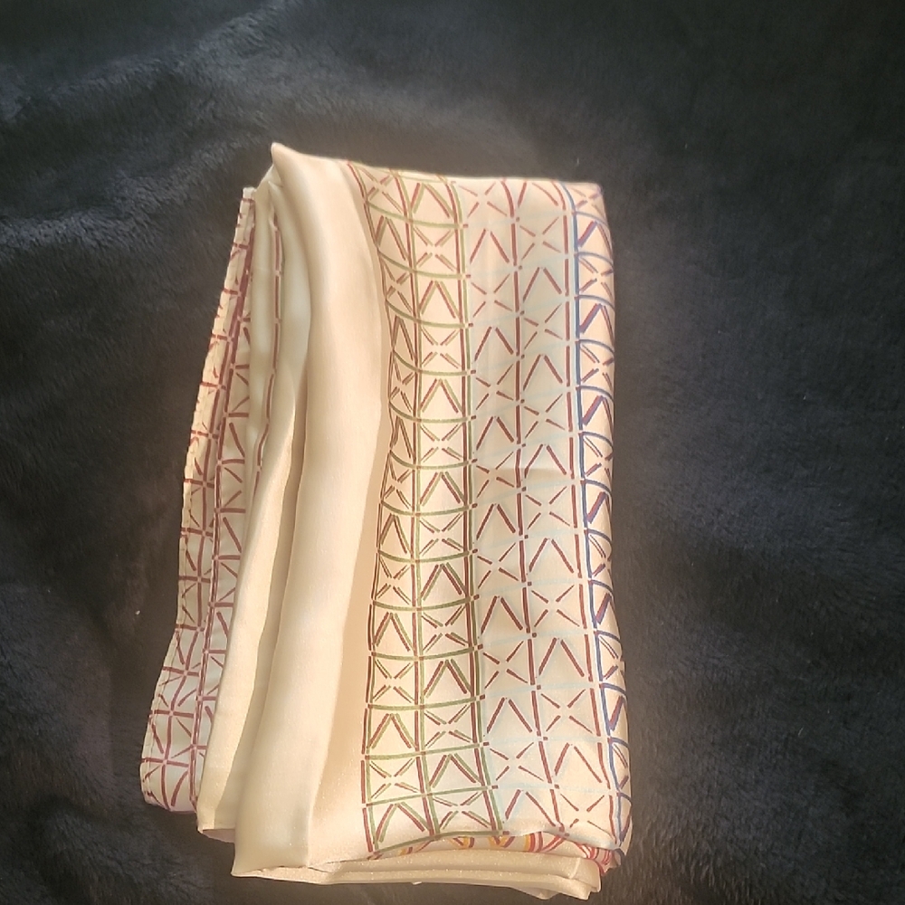 Geometric Patterned Silk Scarf